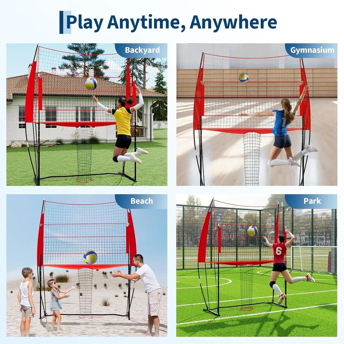 HiMISS Volleyball Practice Net Adjustable Height Training Equipment