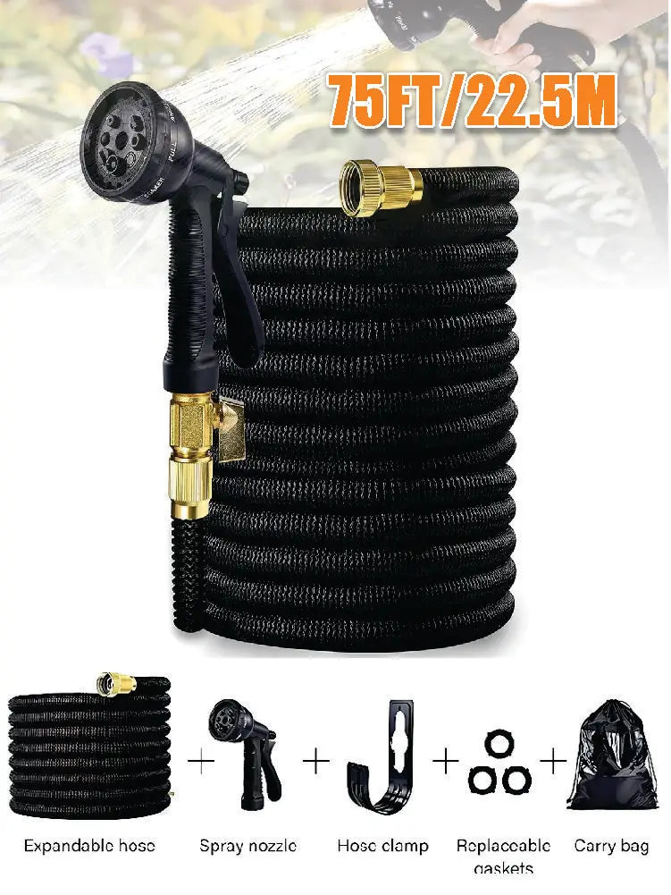 Expandable Garden Hose Kit Flexible Lightweight For Lawn Car Wash