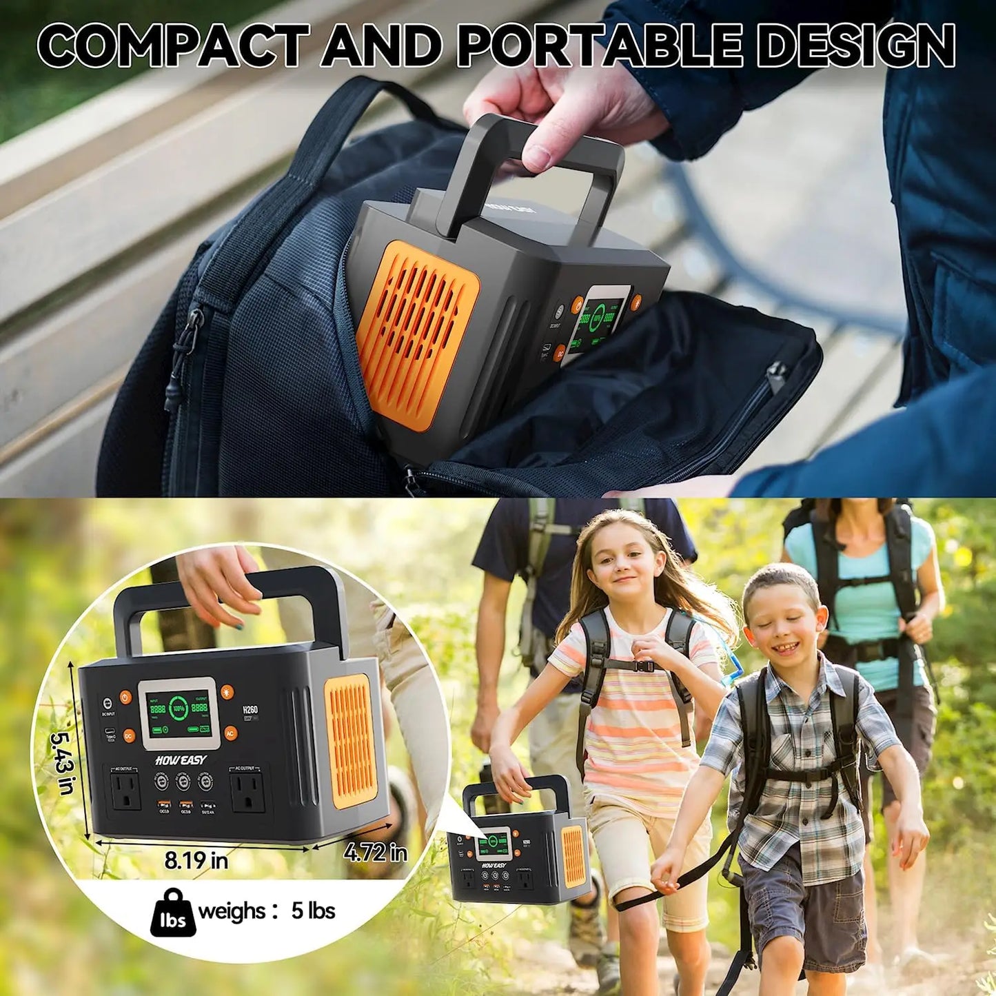 Portable Power Station 260W With 65W PD 48000mAh Battery