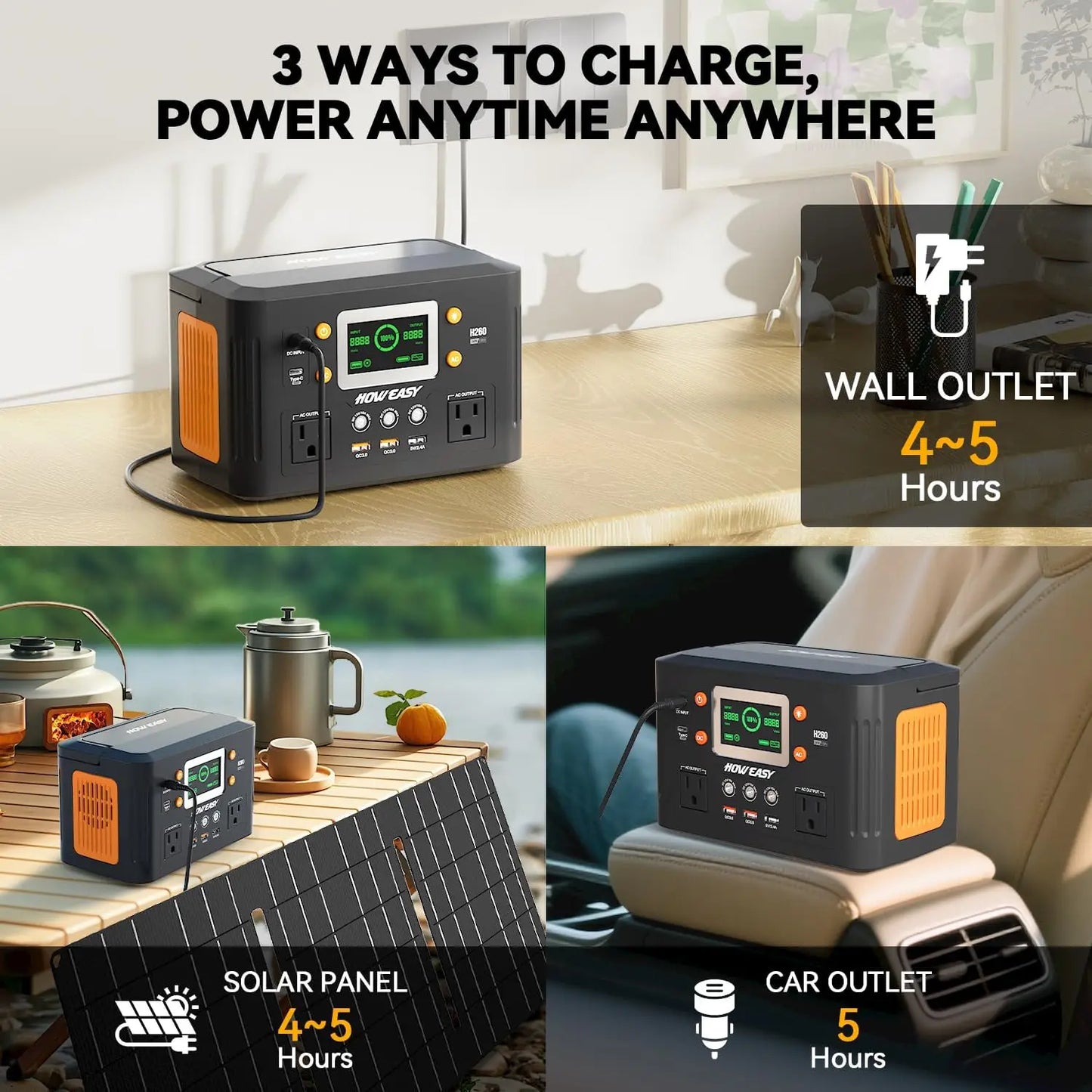 Portable Power Station 260W With 65W PD 48000mAh Battery