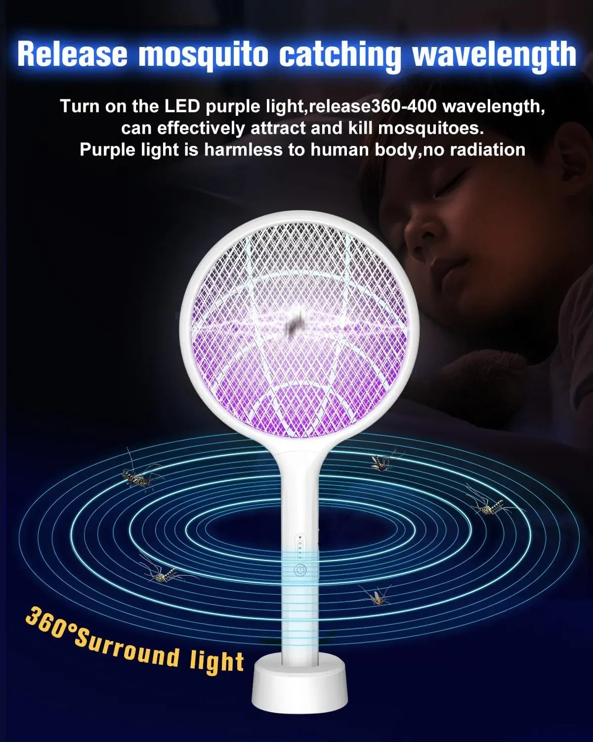Two Pack Electric Fly Swatter Bug Zapper Racket