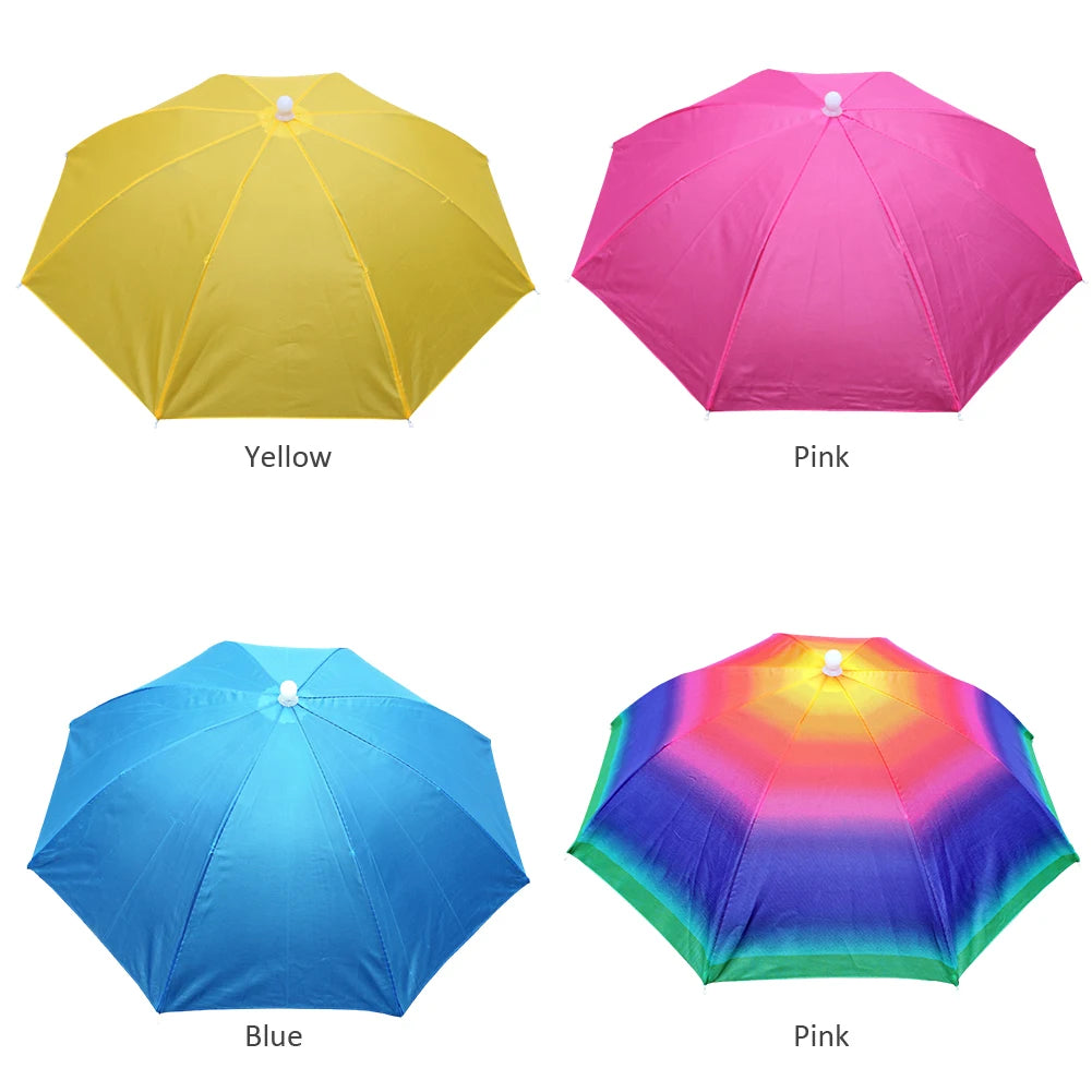 MOJOYCE Fishing Umbrella Hat Foldable Sun Shade Waterproof