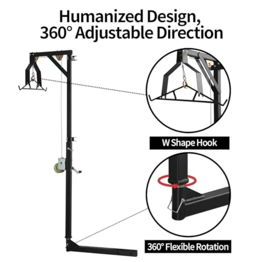 SHXI Hitch Mounted Deer Hoist With Winch Lift Gambrel