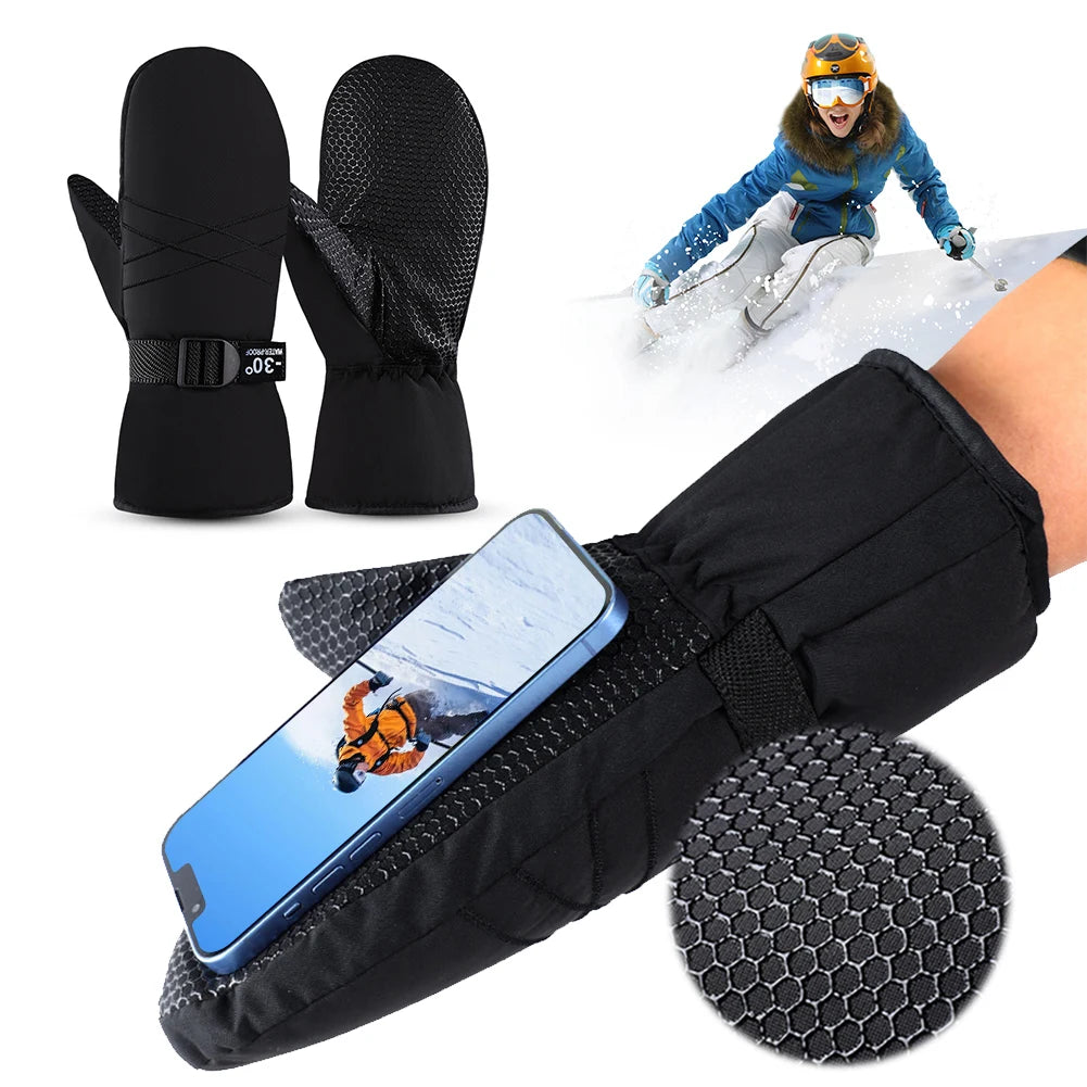 Winter Ski Gloves Windproof Winter Gloves Thermal Cycling Mittens Snowboard Gloves Cold Weather Gloves Xmas Gifts for Men Women