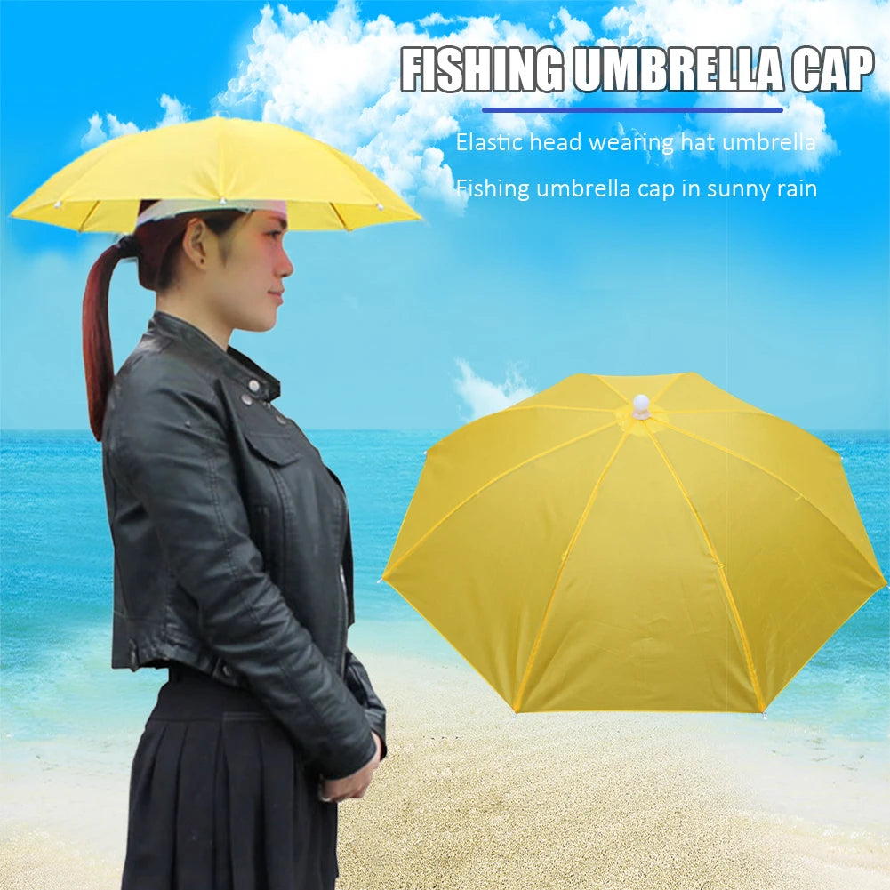 MOJOYCE Fishing Umbrella Hat Foldable Sun Shade Waterproof