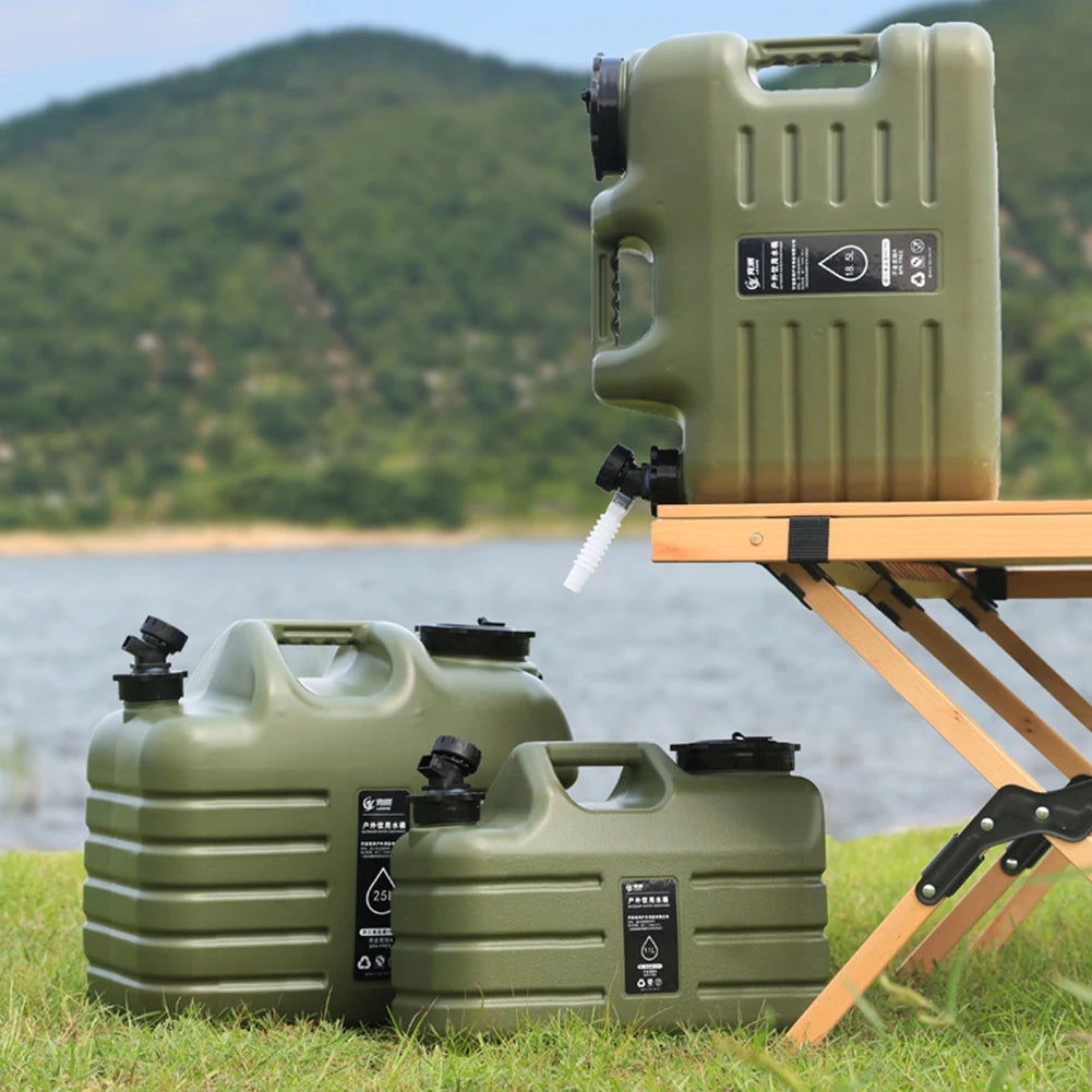 25L Water Containers Jug Portable Camping Bucket Water Storage with Detachable Faucet No Leakage for Outdoor Travel Driving