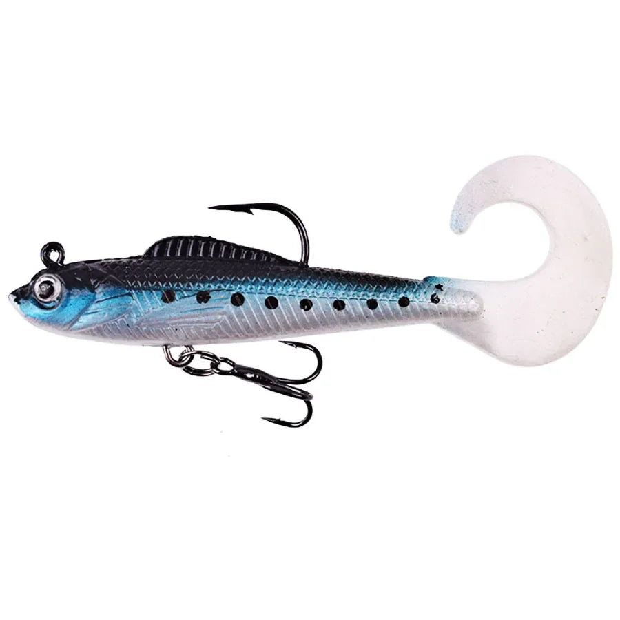Six Piece Wobblers Soft Silicone Fishing Lures For Sea Bass