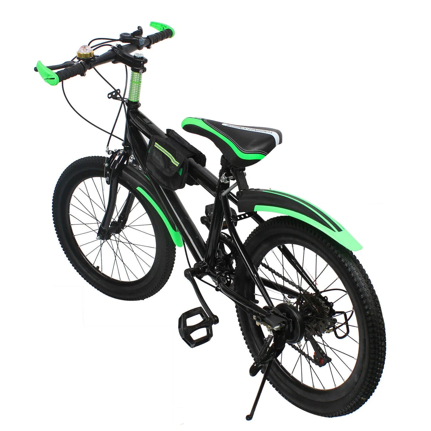 20 Inch Kids Mountain Bike,Bike with Front and Rear Dual Brake,Height Adjustable Bicycle with Kettle & Holder & Compass Bell, Bicycle for Girls Boys Kids(Green)