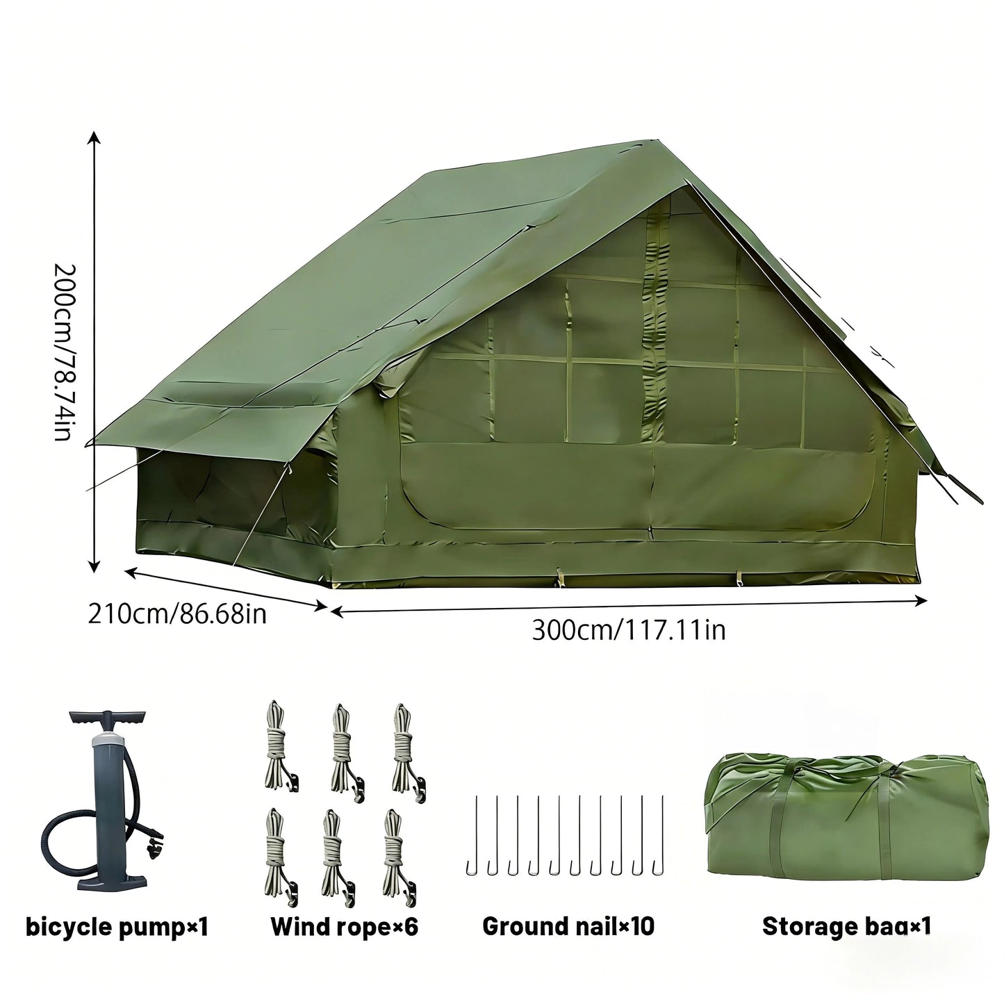 Pakicetus Inflatable Tent With Skylight Quick Setup Family Luxury Tent