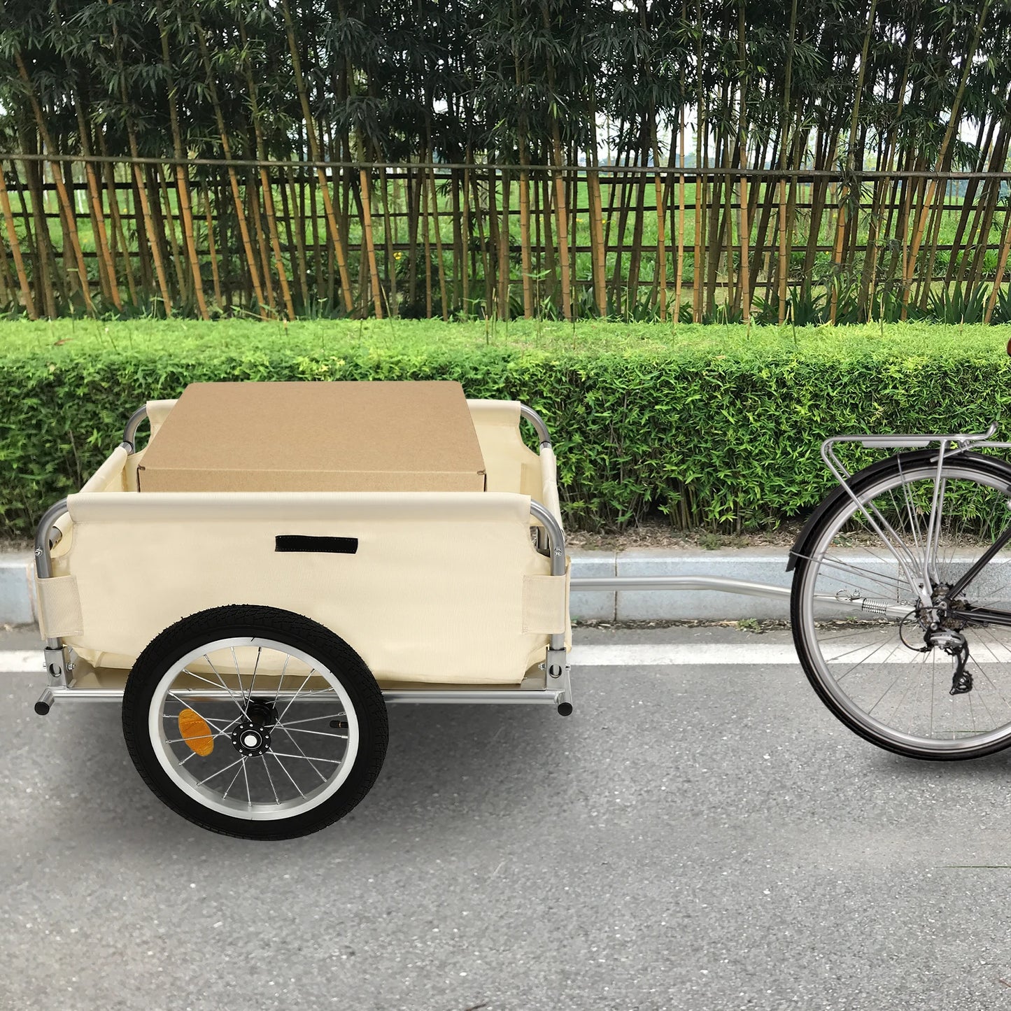 Foldable Bike Trailer With Steel Frame And PVC Wheels