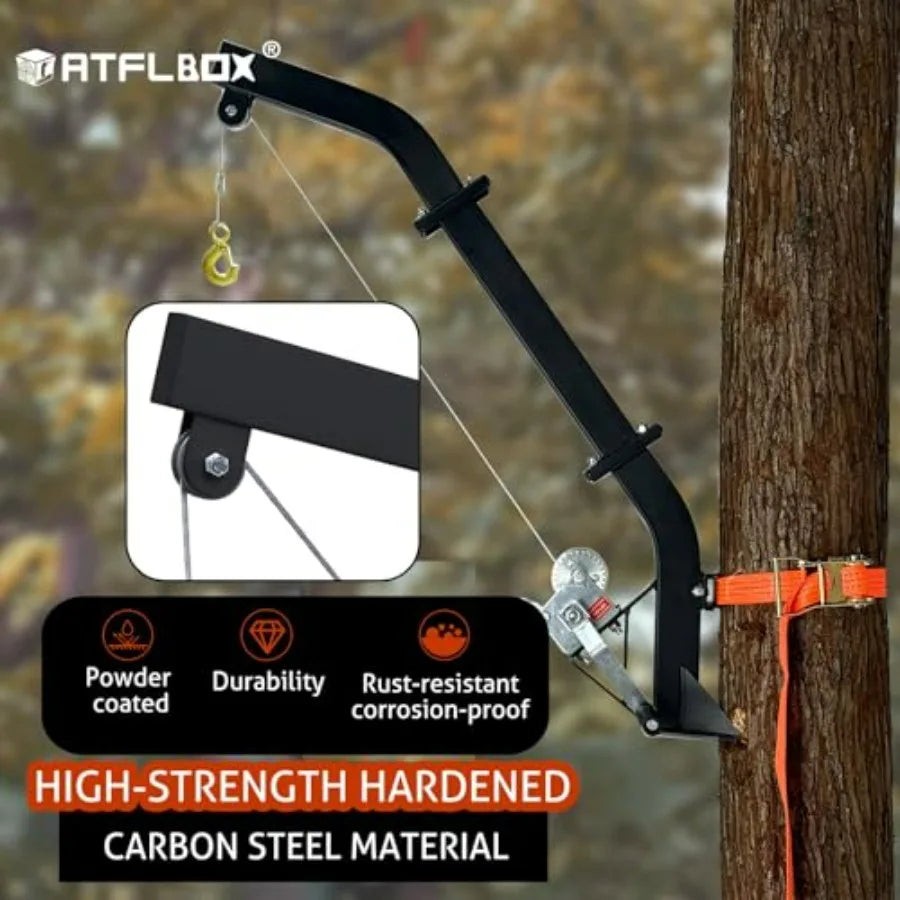 SHXI Tree Mounted Game Hoist With Winch 500LBS Ratchet Strap