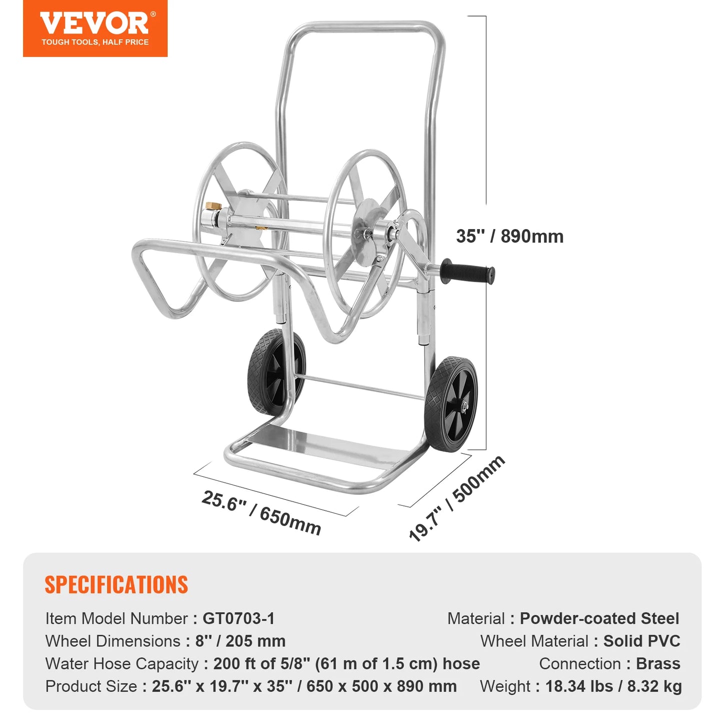 SucceBuy Hose Reel Cart Heavy Duty Garden Water Hose Reel With Basket