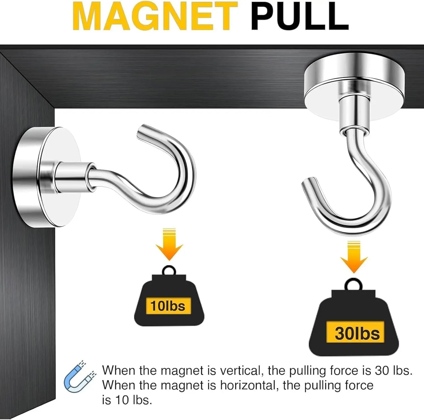 Magnetic Hooks 30lbs Heavy Duty Strong Magnets for Refrigerator Fridge Cruise Cabin Kitchen Home Easy to Assemble Wide