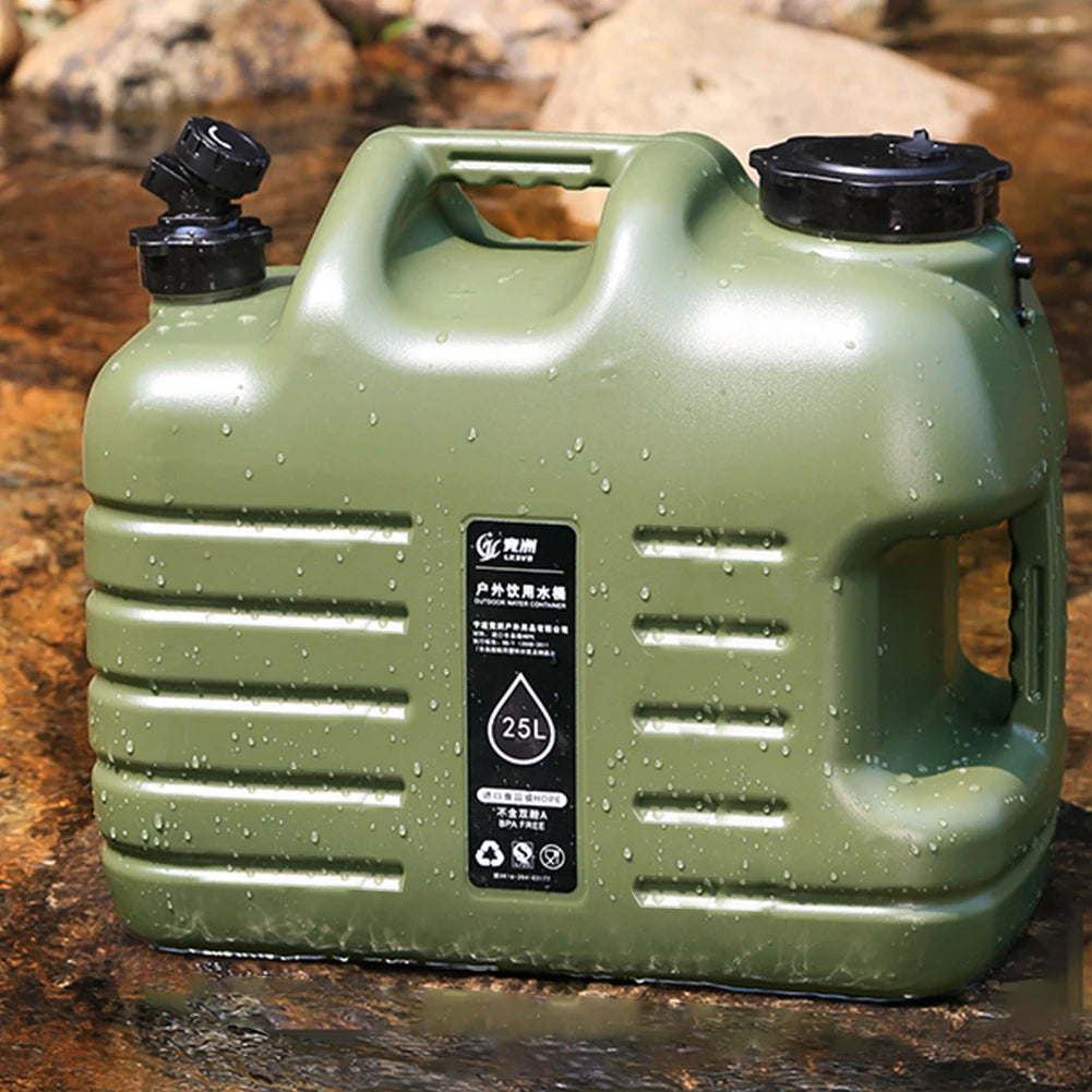 25L Water Containers Jug Portable Camping Bucket Water Storage with Detachable Faucet No Leakage for Outdoor Travel Driving