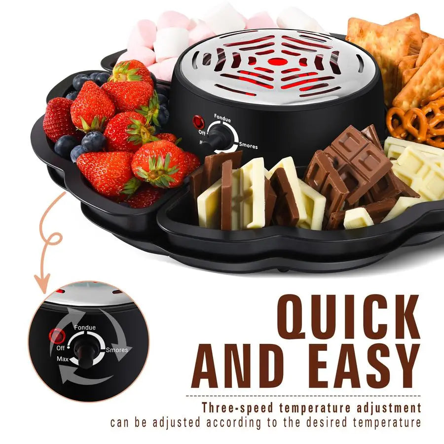 XMSJ Smores Maker And Fondue Tabletop Kit With Temp Control