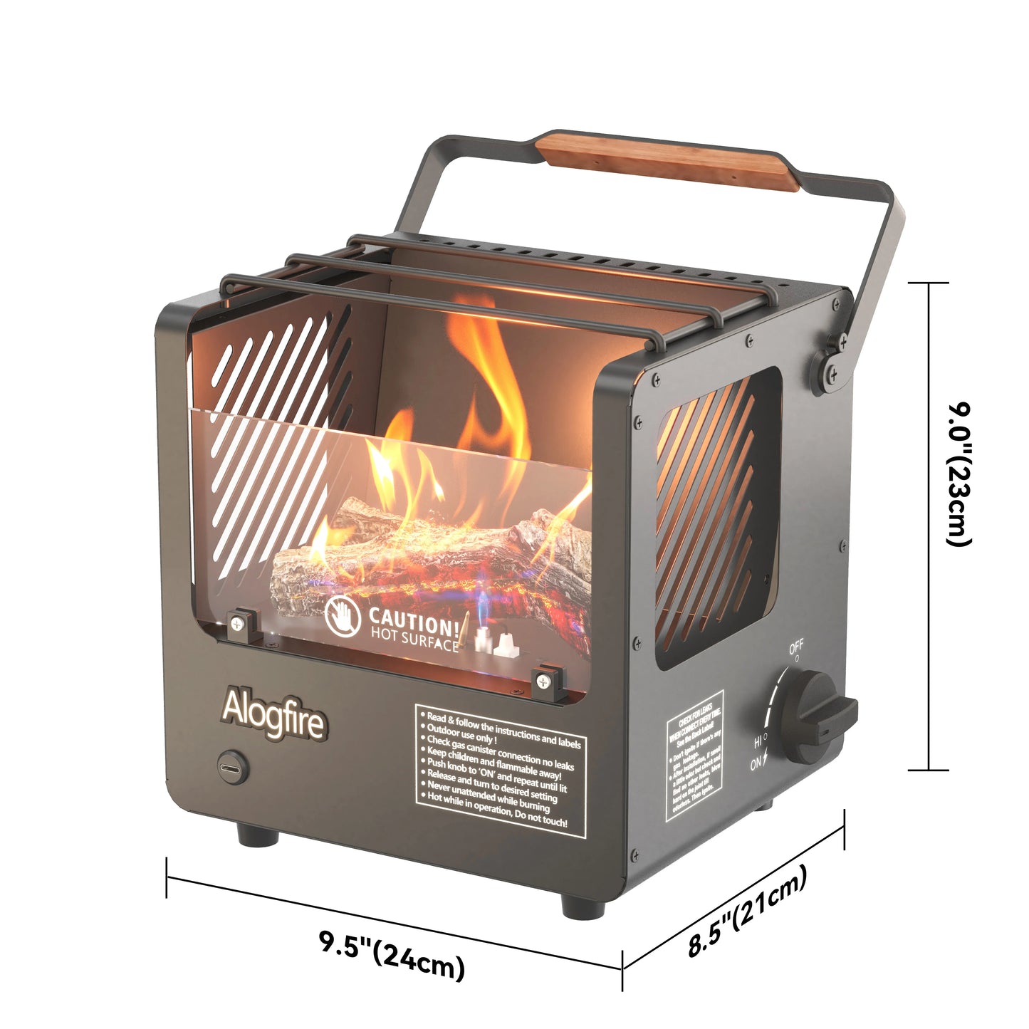 Alogfire 3-in-1 Mini Portable Gas Fire Pit, Real Flame, Outdoor Patio Heater, Camping Fireplace Stove for Warmth And Ambiance