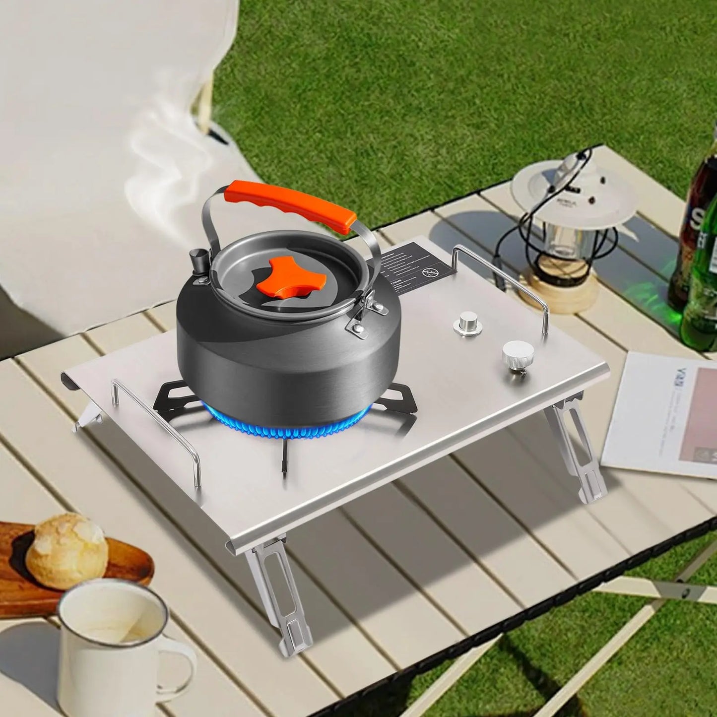 Gdrasuya10 Outdoor Camping Gas Stove 4000W Single Burner Stove Butane & Propane Gas Stove 13648 Btu Gas Cooking Stove Portable g