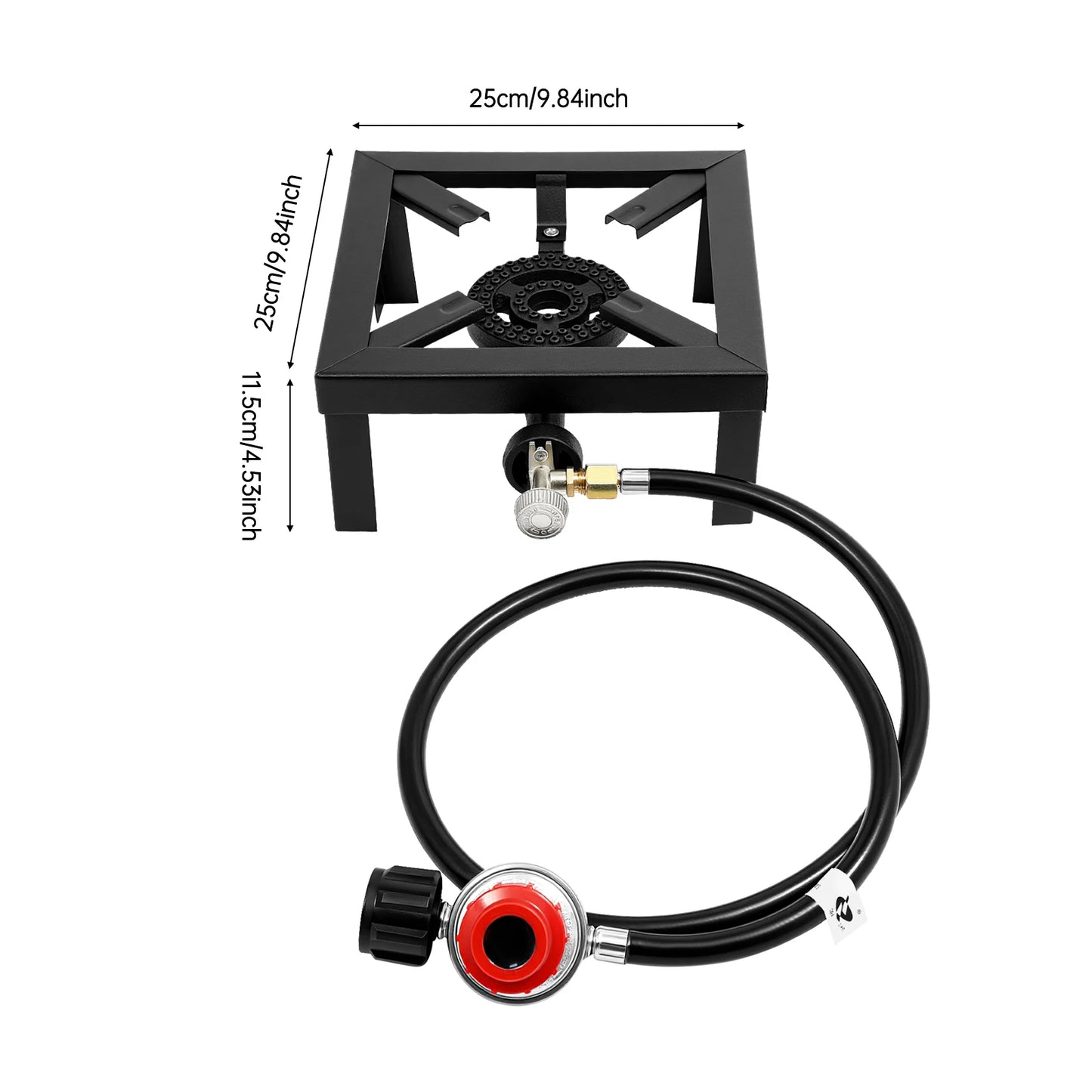 Portable Single Burner Outdoor Propane Stove With Adjustable Regulator Hose