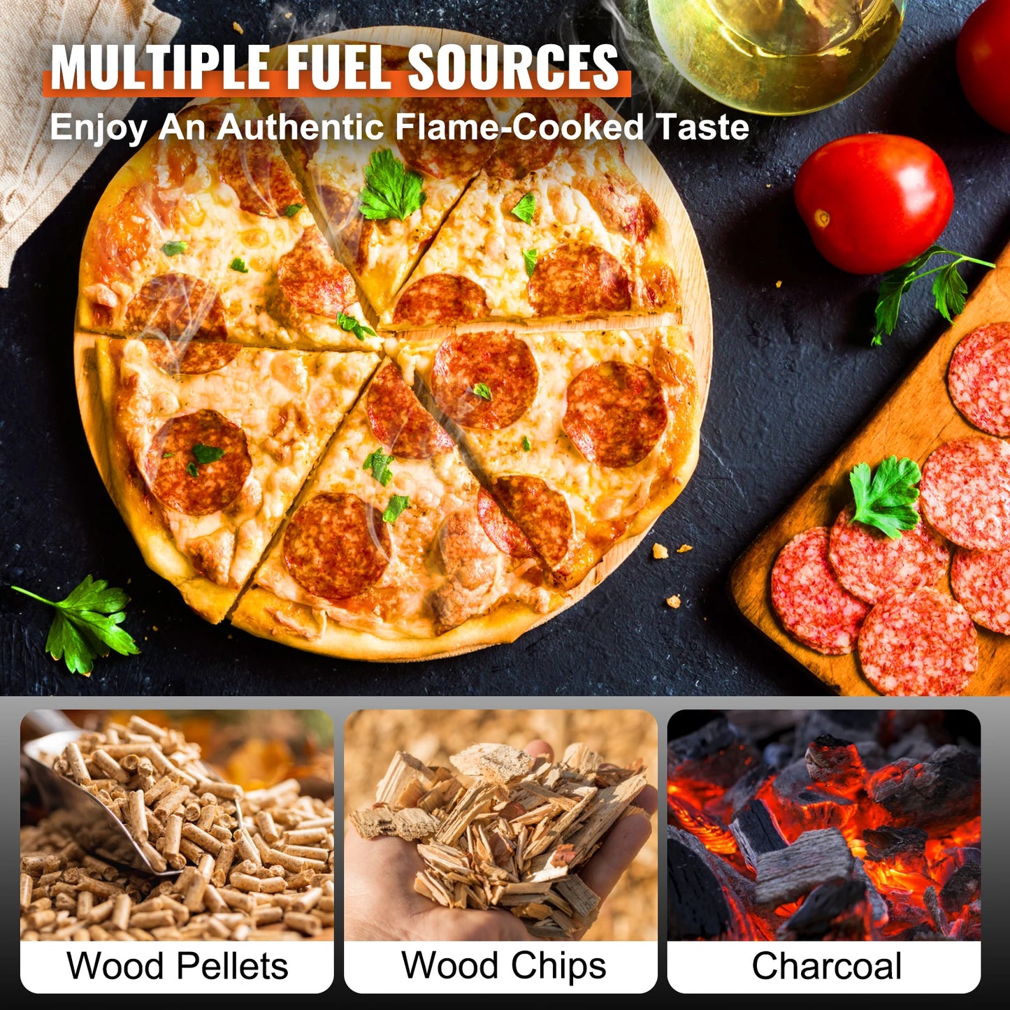 SucceBuy Portable Outdoor Charcoal Pizza Oven Grill