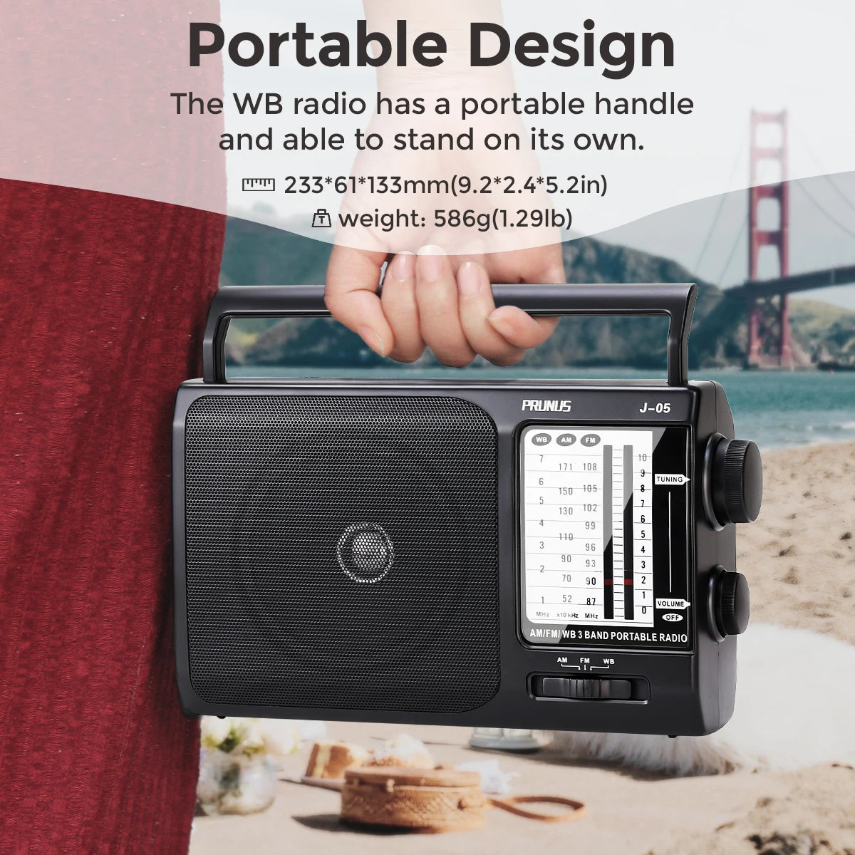 PRUNU NOAA Weather AM FM Portable Radio