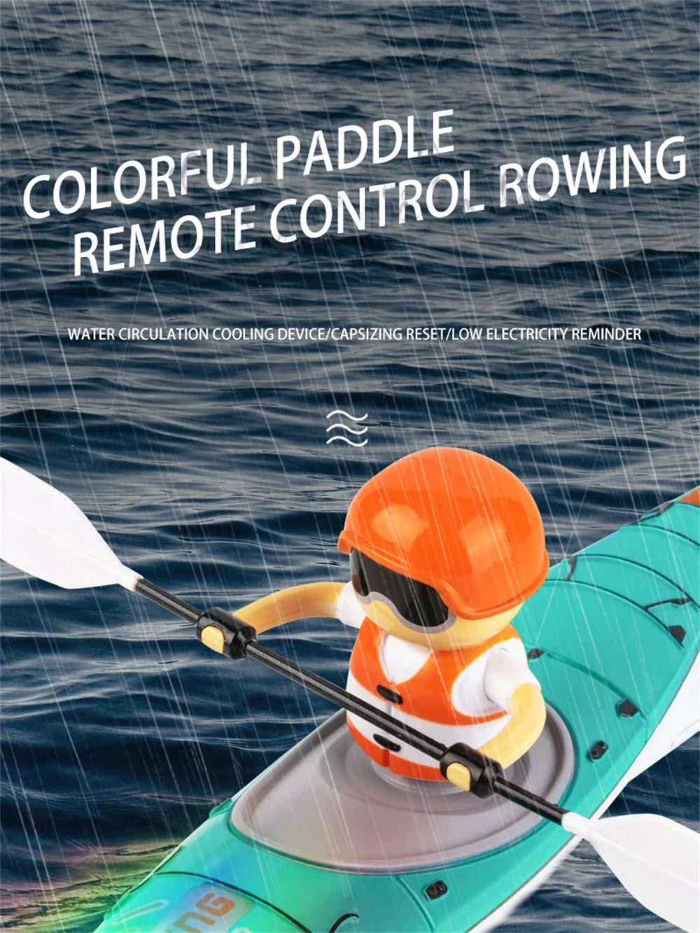 Remote Control Speedboat RC Boat Paddling Kayak Water Racing Battle Ship Game Outdoor Children's Toys for Kids Boys Gifts