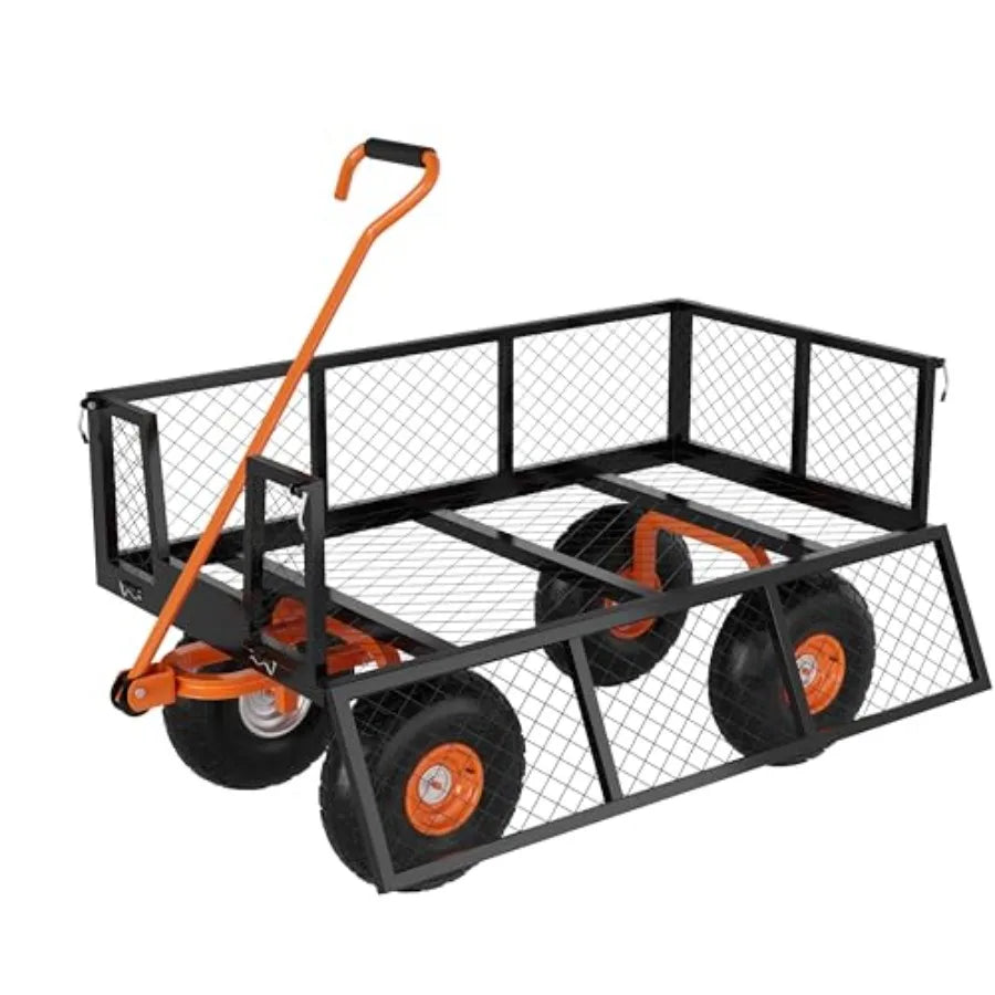 Heavy Duty Steel Garden Cart 500 Lbs Capacity
