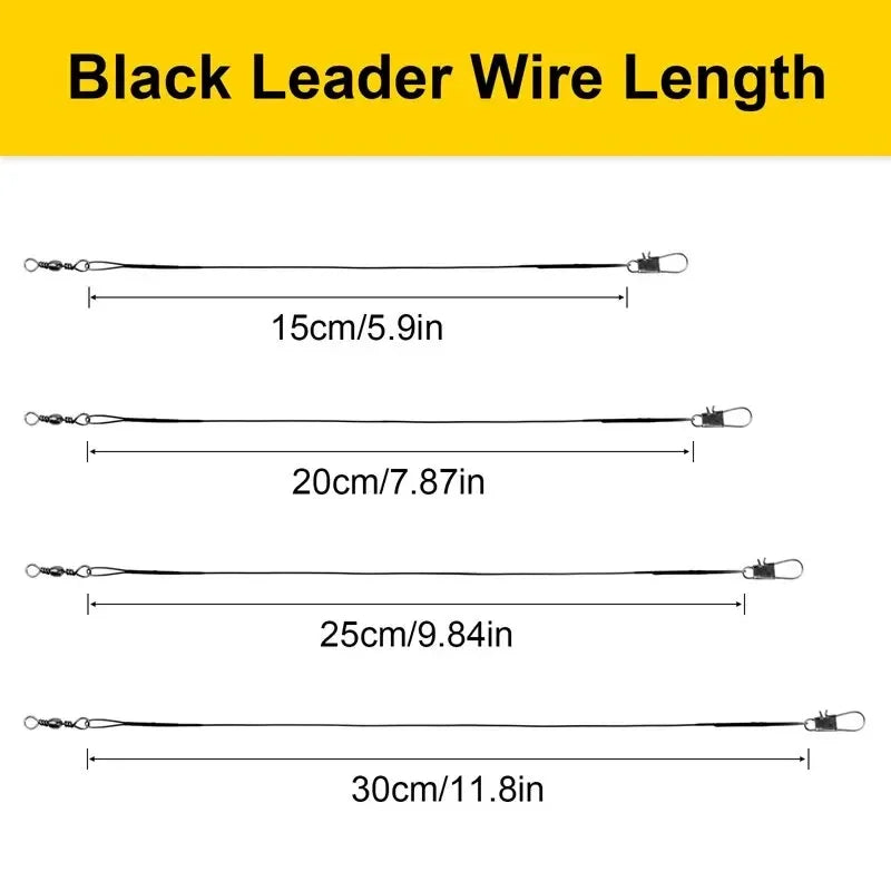 JSFUN Anti Bite Steel Fishing Line Leader With Swivel