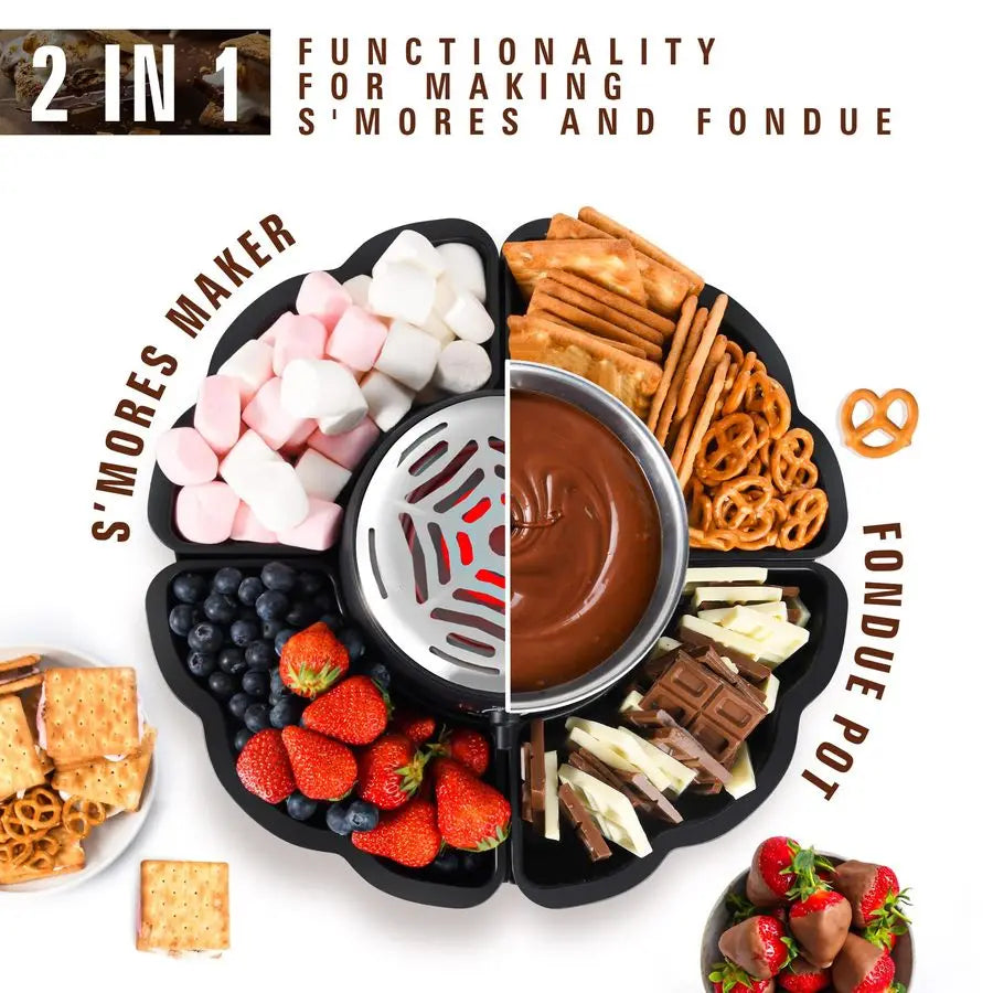 XMSJ Smores Maker And Fondue Tabletop Kit With Temp Control