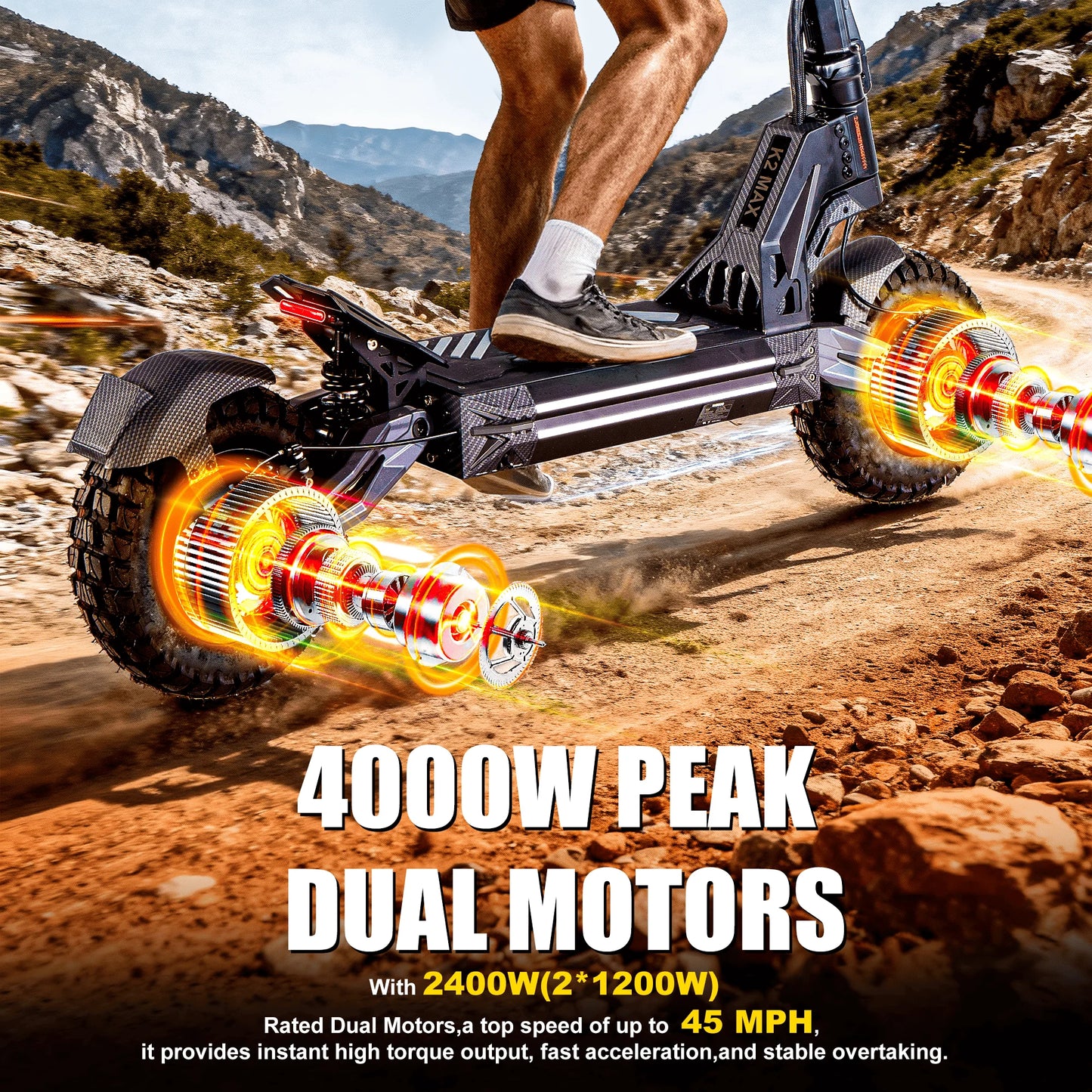 EOEOTWO Dual 4000W Electric Scooter 60V 27Ah