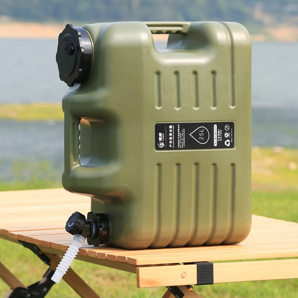 25L Water Containers Jug Portable Camping Bucket Water Storage with Detachable Faucet No Leakage for Outdoor Travel Driving