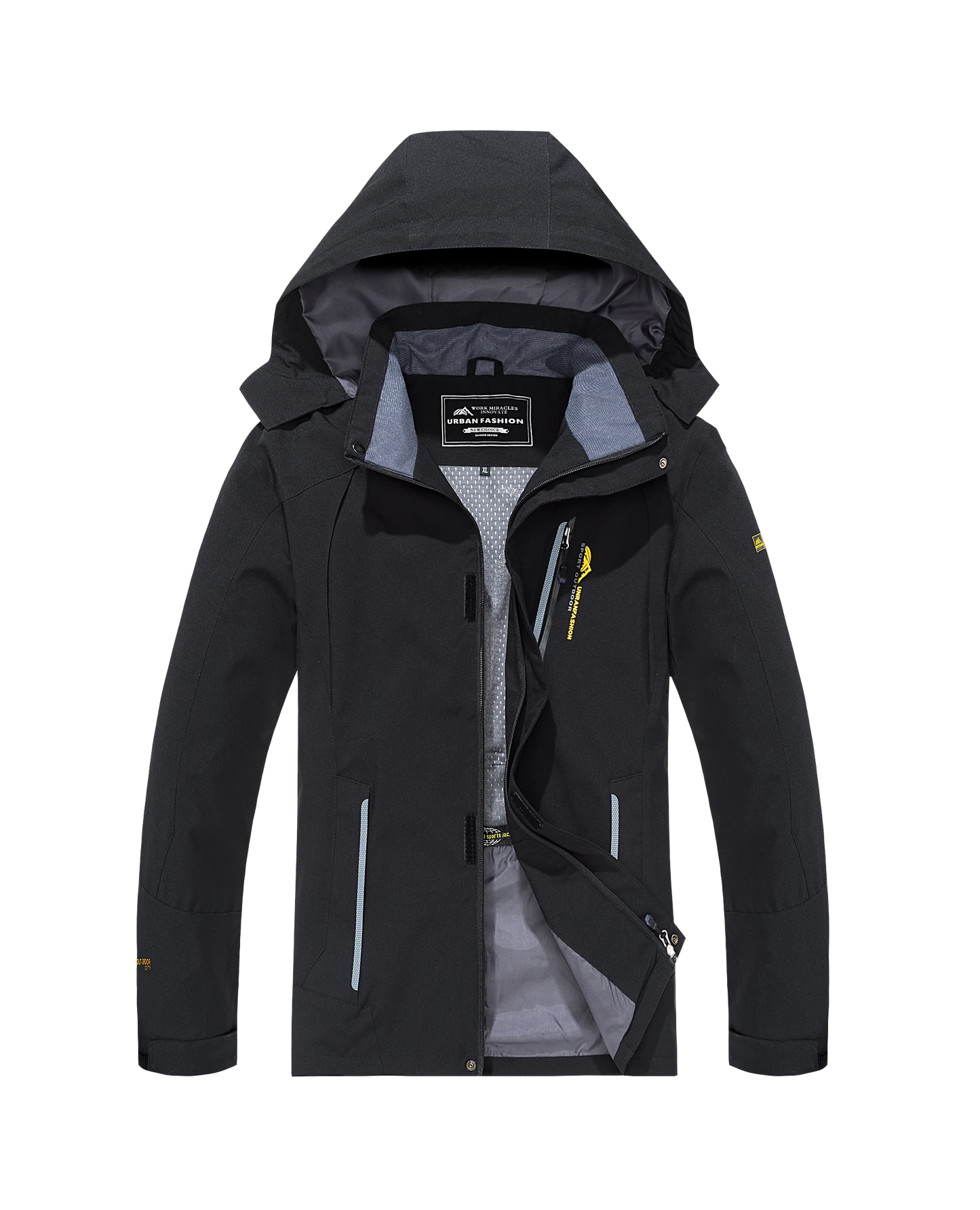 NONECN Men's Waterproof Hiking Jacket Windproof Outdoor Coat For Trekking