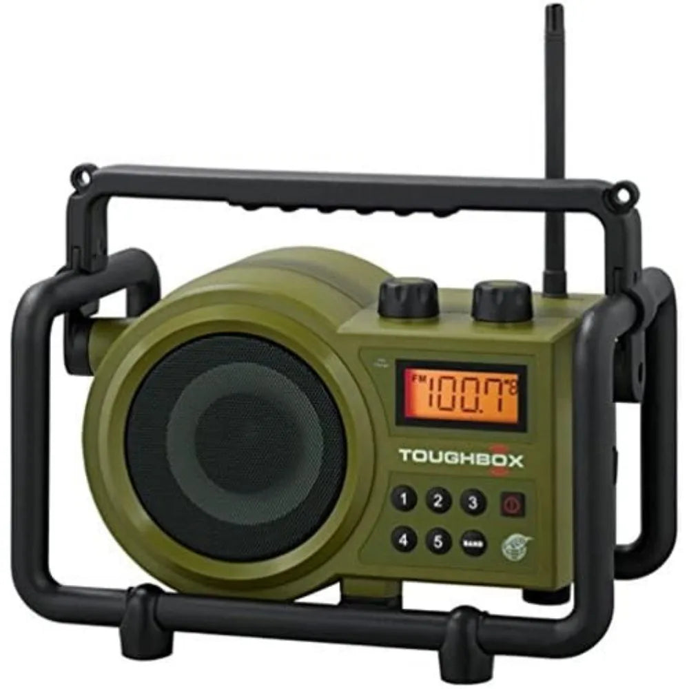 Ultra-Rugged Digital Rechargeable Radio, FM/AM/Aux, Green