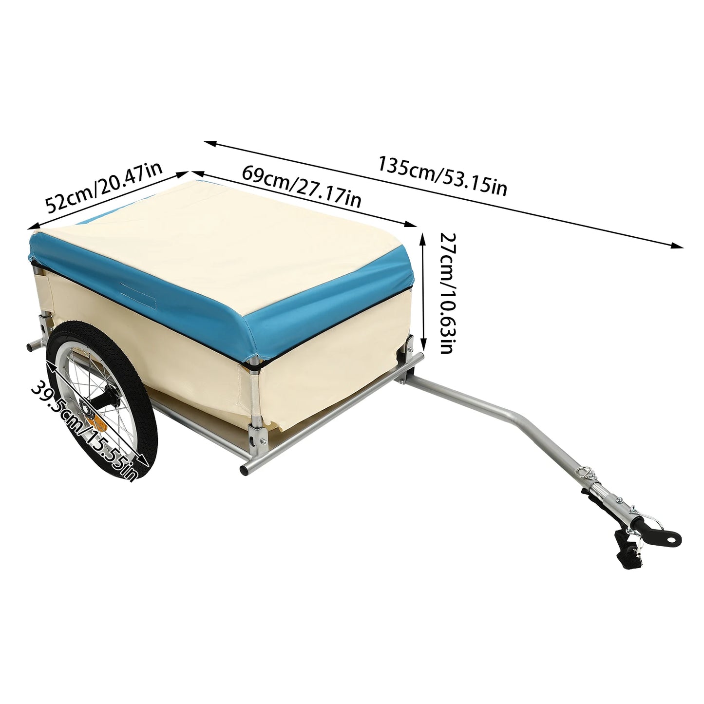 Foldable Bike Trailer With Steel Frame And PVC Wheels