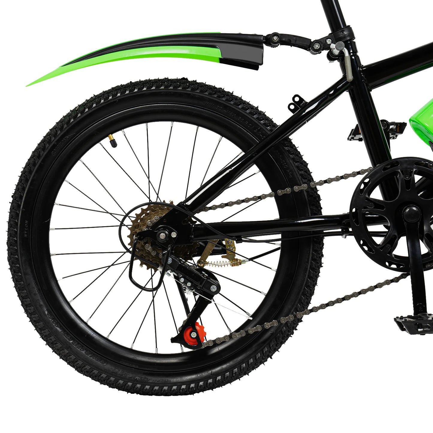 20 Inch Kids Mountain Bike,Bike with Front and Rear Dual Brake,Height Adjustable Bicycle with Kettle & Holder & Compass Bell, Bicycle for Girls Boys Kids(Green)
