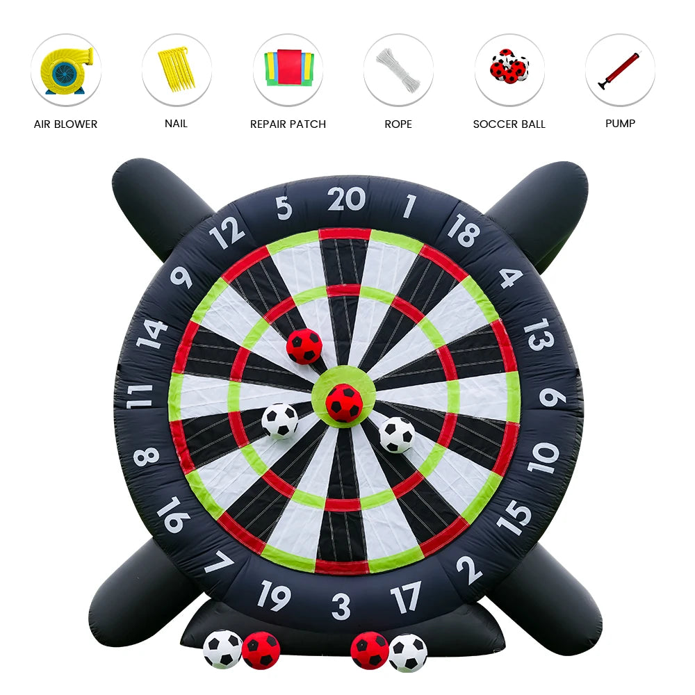 RTS Inflatable Outdoor Soccer Golf Darts Board Set