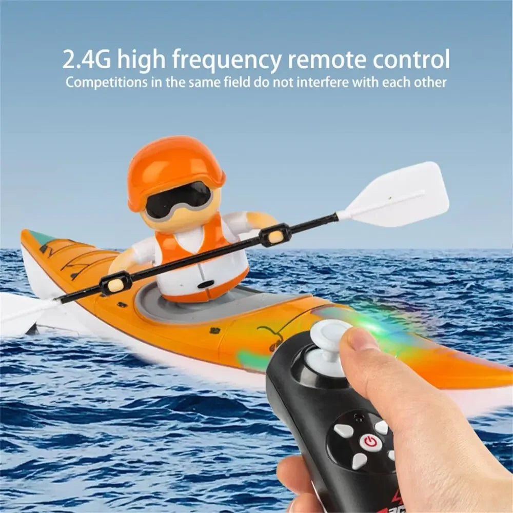 Remote Control Speedboat RC Boat Paddling Kayak Water Racing Battle Ship Game Outdoor Children's Toys for Kids Boys Gifts