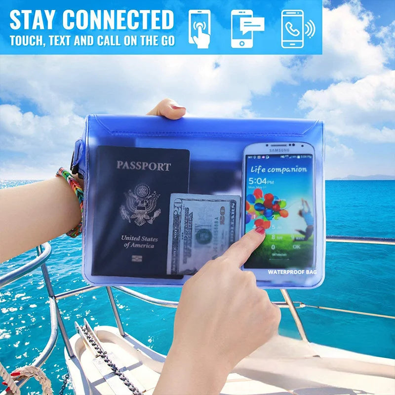 Waterproof Phone Pouch Portable Diving Waist Pack Adjustable Waist Strap Dry Bag for Beach Swimming Kayaking Boating Fishing