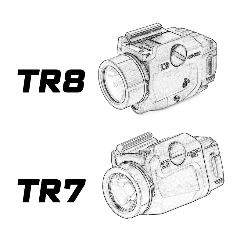 TR1 TR7 TR8 Outdoor Weapon Light 1000Lumen LED 20mm Rail