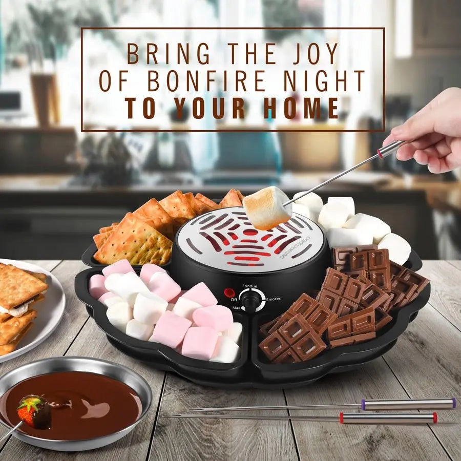 XMSJ Smores Maker And Fondue Tabletop Kit With Temp Control