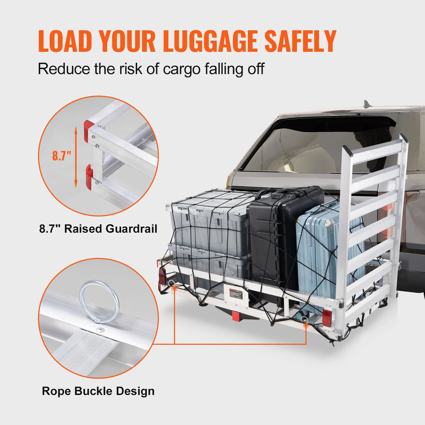 SucceBuy Aluminum Hitch Cargo Carrier Basket For Truck Camping