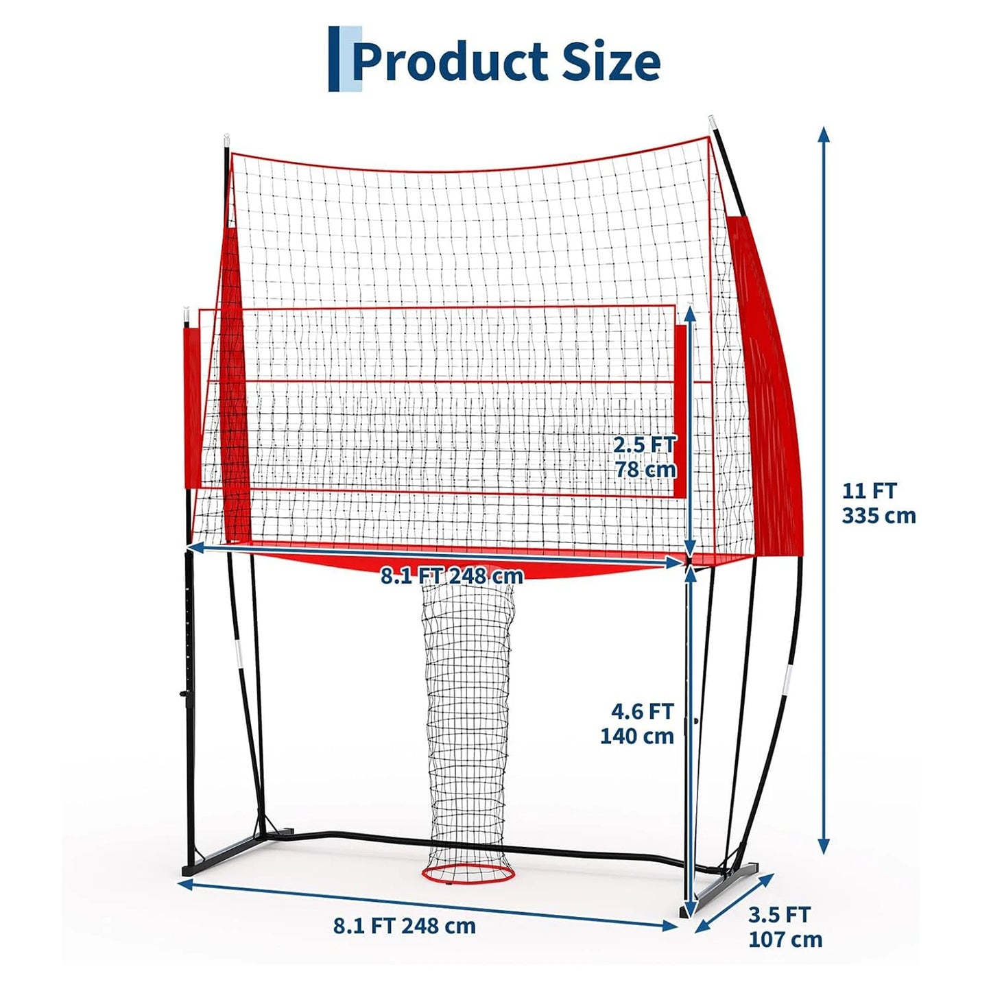 HiMISS Volleyball Practice Net Adjustable Height Training Equipment
